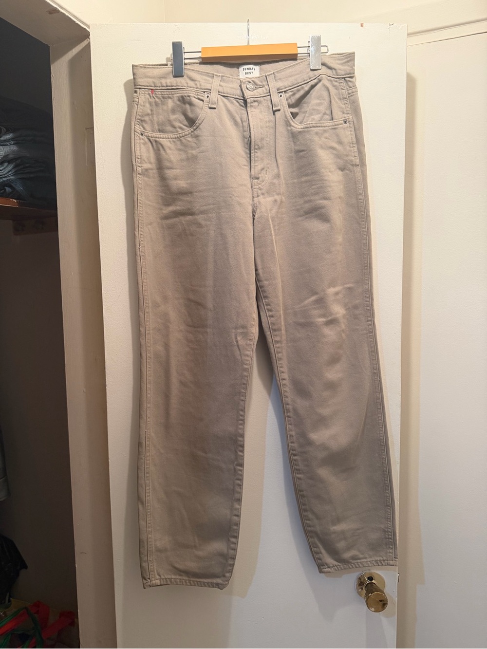 Sunday Best Men's Relaxed Jeans in Light Beige